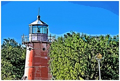 Old Isle La Motte Light Tower in Vermont -Digital Painting